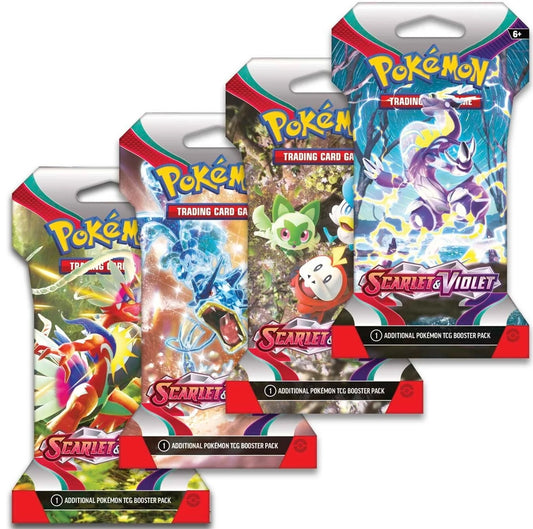 Scarlet and Violet Sleeved Booster Pack Art Bundle Set of 4 [SV1]