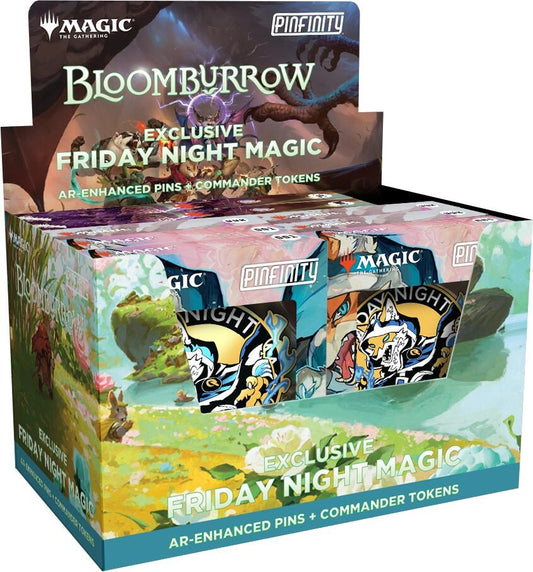 Bloomburrow Pinfinity Friday Night Magic AR Enhanced Pin plus Commander Token Display [BLB]