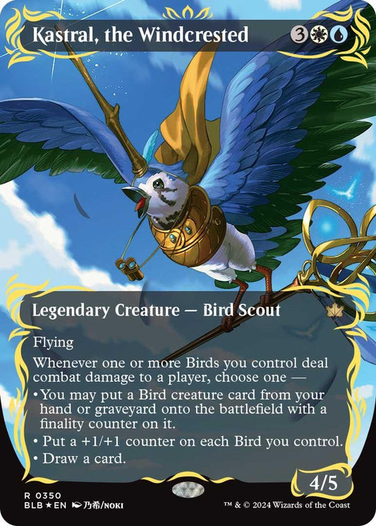 Kastral the Windcrested (Borderless) (Raised Foil) (350) [BLB]