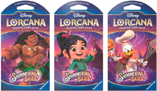 Disney Lorcana Shimmering Skies Sleeved Booster Pack Art Bundle Set of 3 [5]