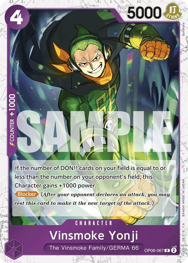 Image for Vinsmoke Yonji (Alternate Art) (Hashimoto Q) (6067) (PRB-01)